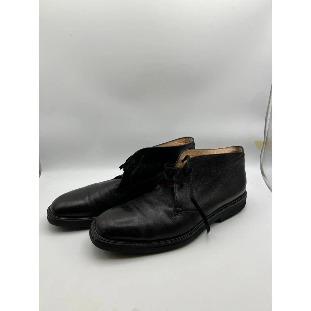 Johnston & Murphy Crawford Black Leather Chukka Boots Vibram Gumlite Mens 12M